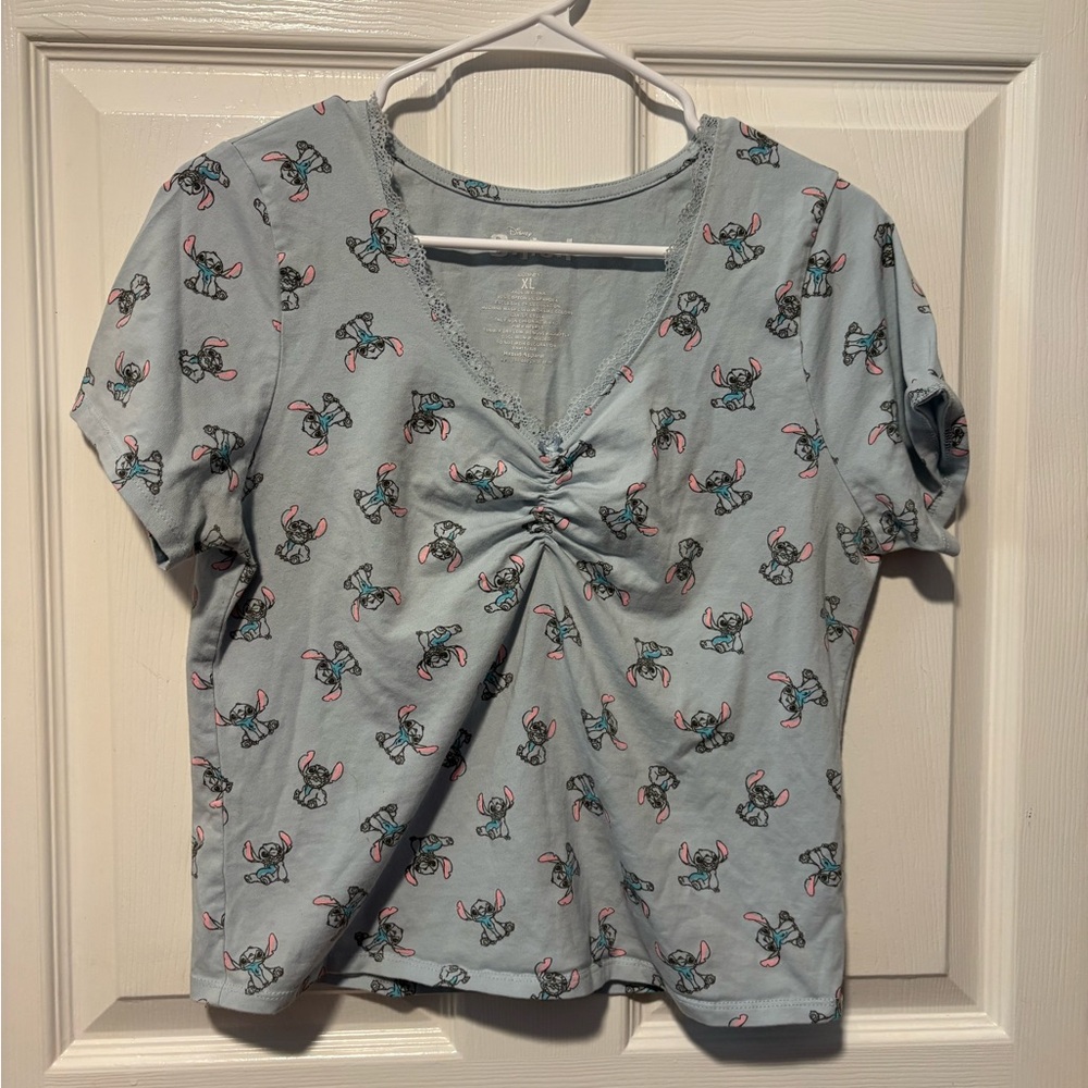 Disney Light Blue Short Sleeve Top with Character Print